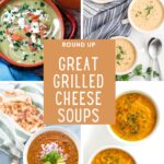 four easy soups in collage image for soup and sandiches