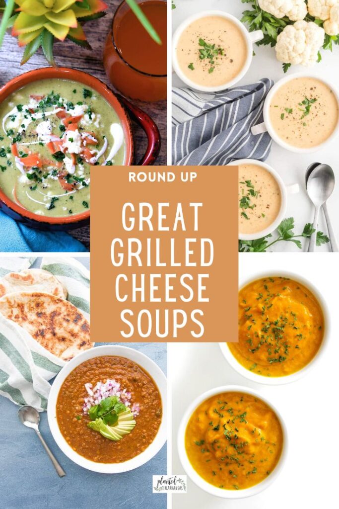 collage of easy soups for soup and sandwich night with orange text box