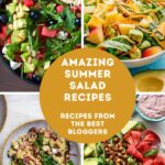 easy summer salads in a collage with text
