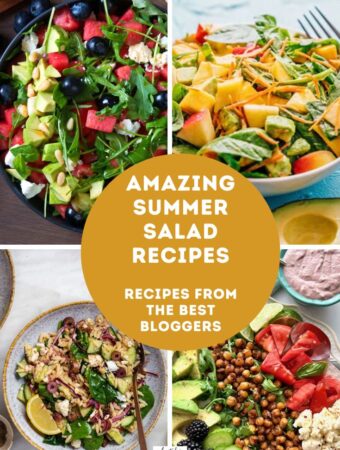 easy summer salads in a collage with text