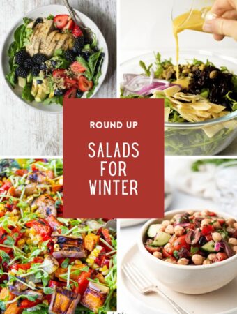 winter salad ideas in a collage