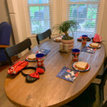 a simple Disney World reveal lunch set up on a kitchen table