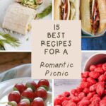 picnic food in collage with text box