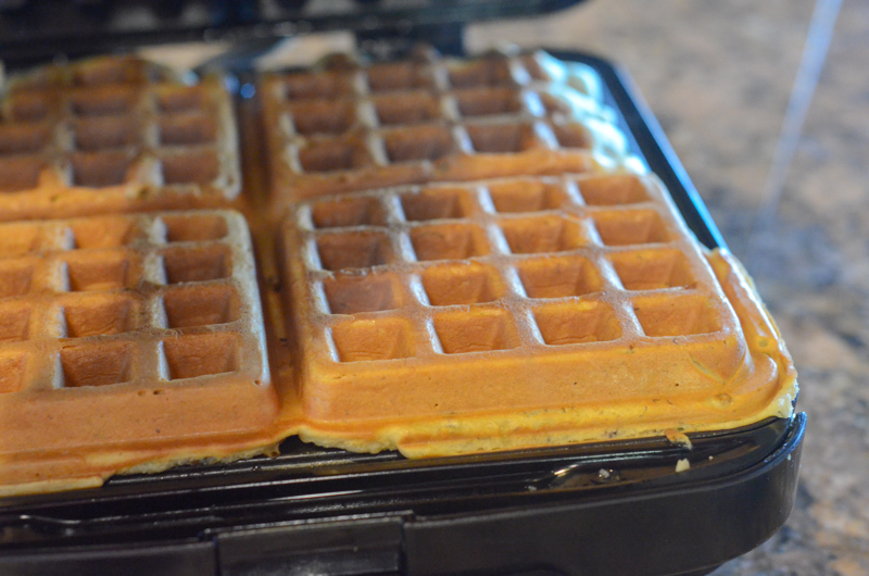 waffles in a waffle machine