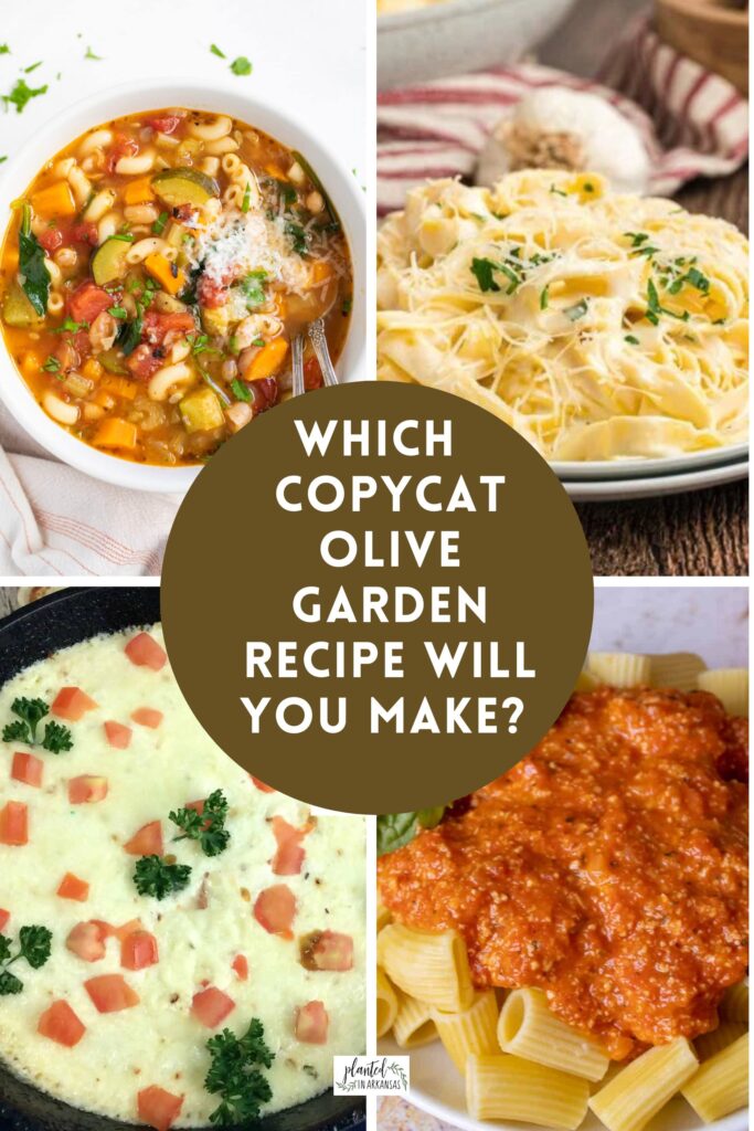 four image collage of Olive Garden copycat recipes with a text overlay