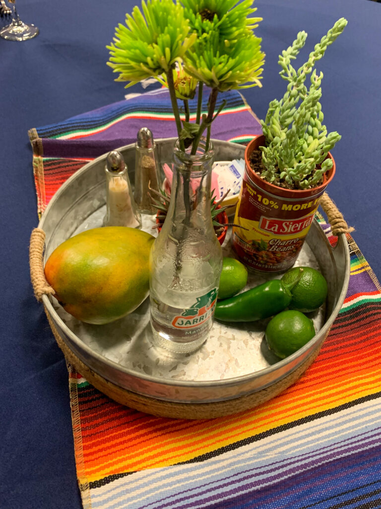 unique succulent fiesta party theme ideas on tray for fiesta centerpiece