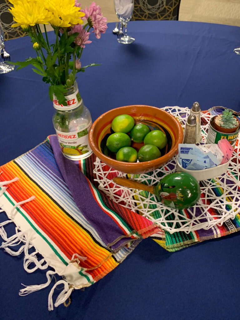 fiesta centerpiece with succulents and limes
