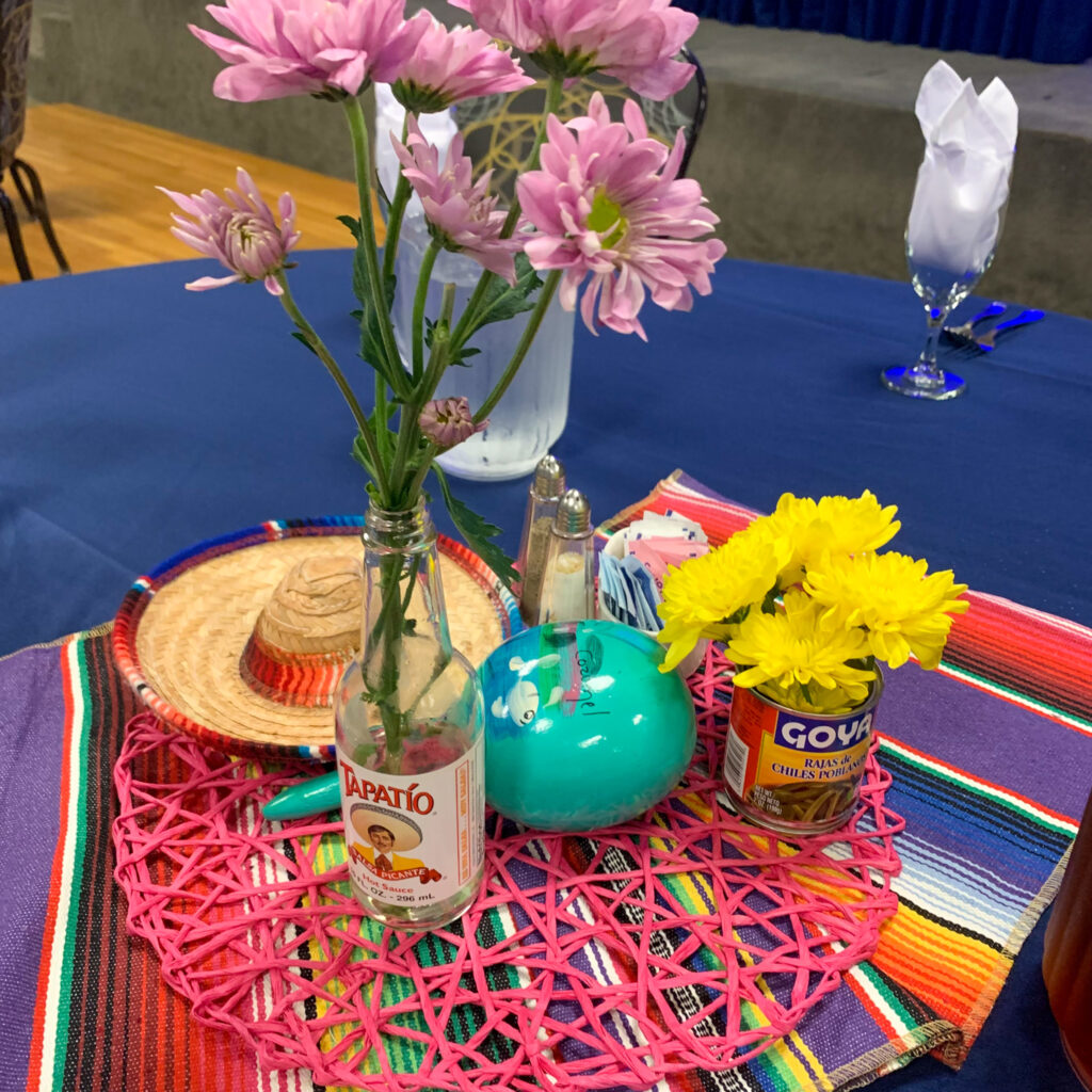 unique succulent party decorations for a fiesta party on table