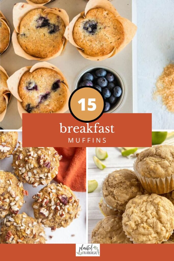 collage of muffin breakfast treats for work with a text on top