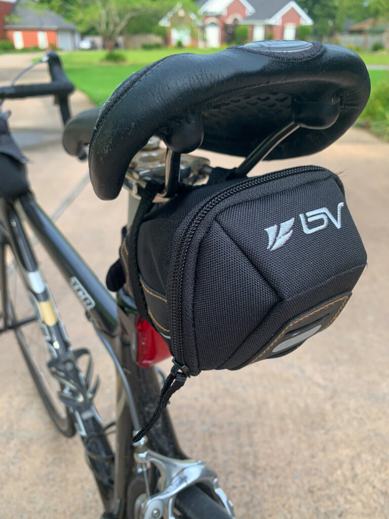 a bike pouch for spare tube and supplies - essential cycling gear for road bike cyclists