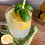 lemonade basil vodka on green napkin