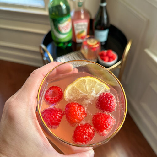 Make Easy Raspberry Lemonade Ginger Ale Cocktail