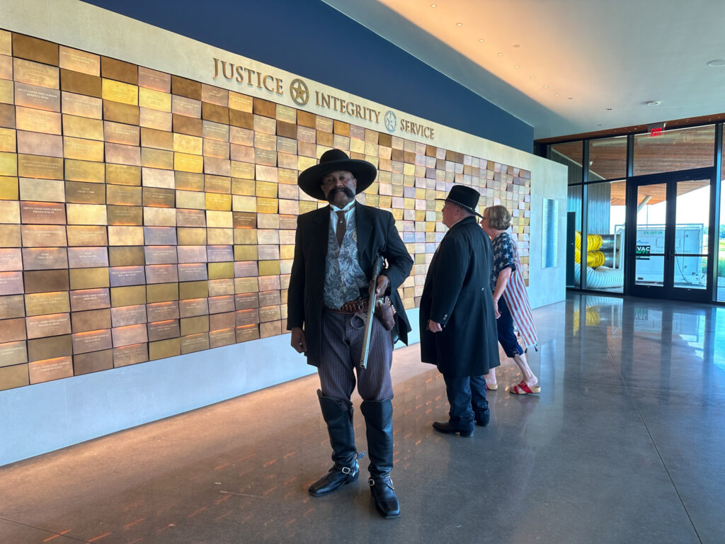 actor Ernest Marsh portraying Bass Reeves at opening day activities