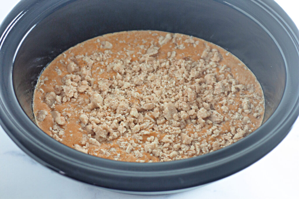 pumpkin cobbler with cake mix in slow cooker