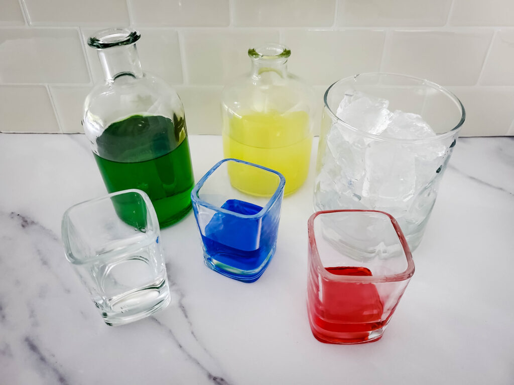 glasses of color liquids