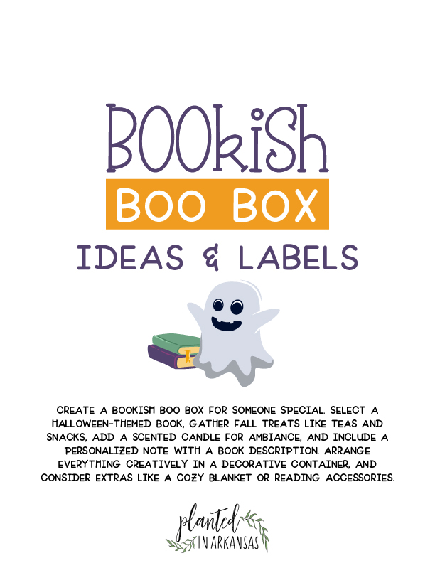 BOOkish boo box instruction sheet with ghost graphic on front