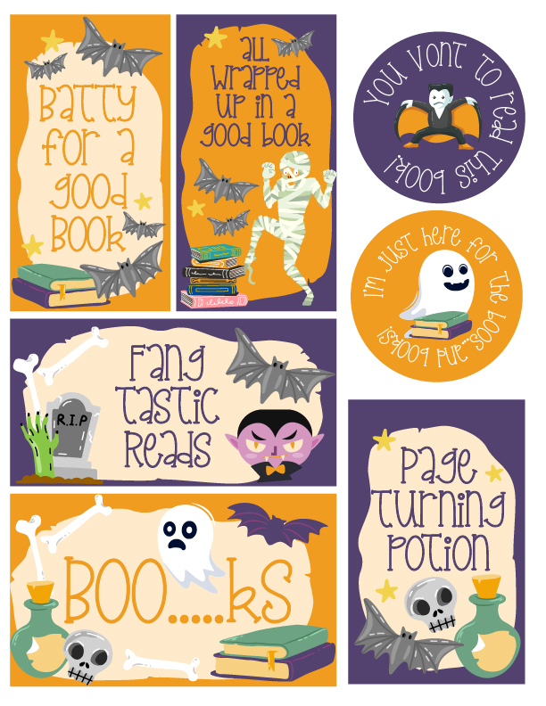 Halloween BOOkish boo box labels for the You've Been BOOked game for book lovers