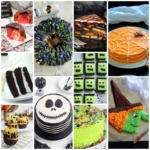Halloween cake recipes in square collage