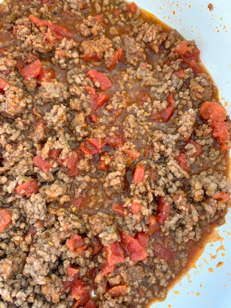 pot of meat with tomatoes