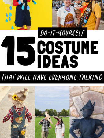 DIY costumes in collage with text in center