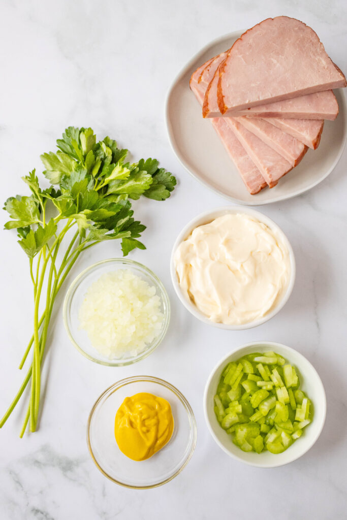 ingredients with fresh parsley on counter
