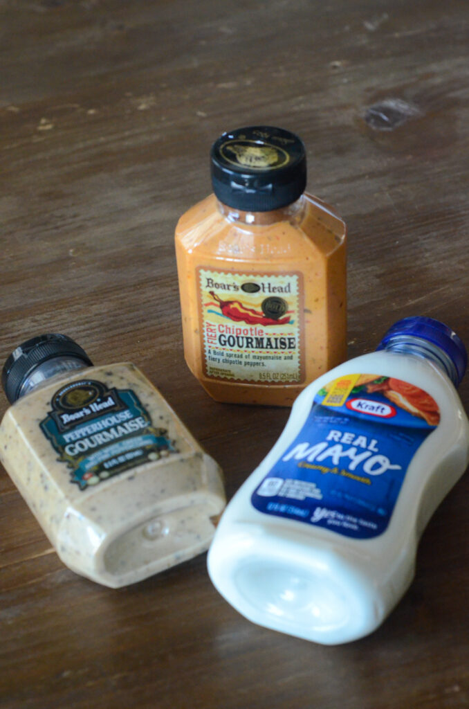 mayonnaise variations on table