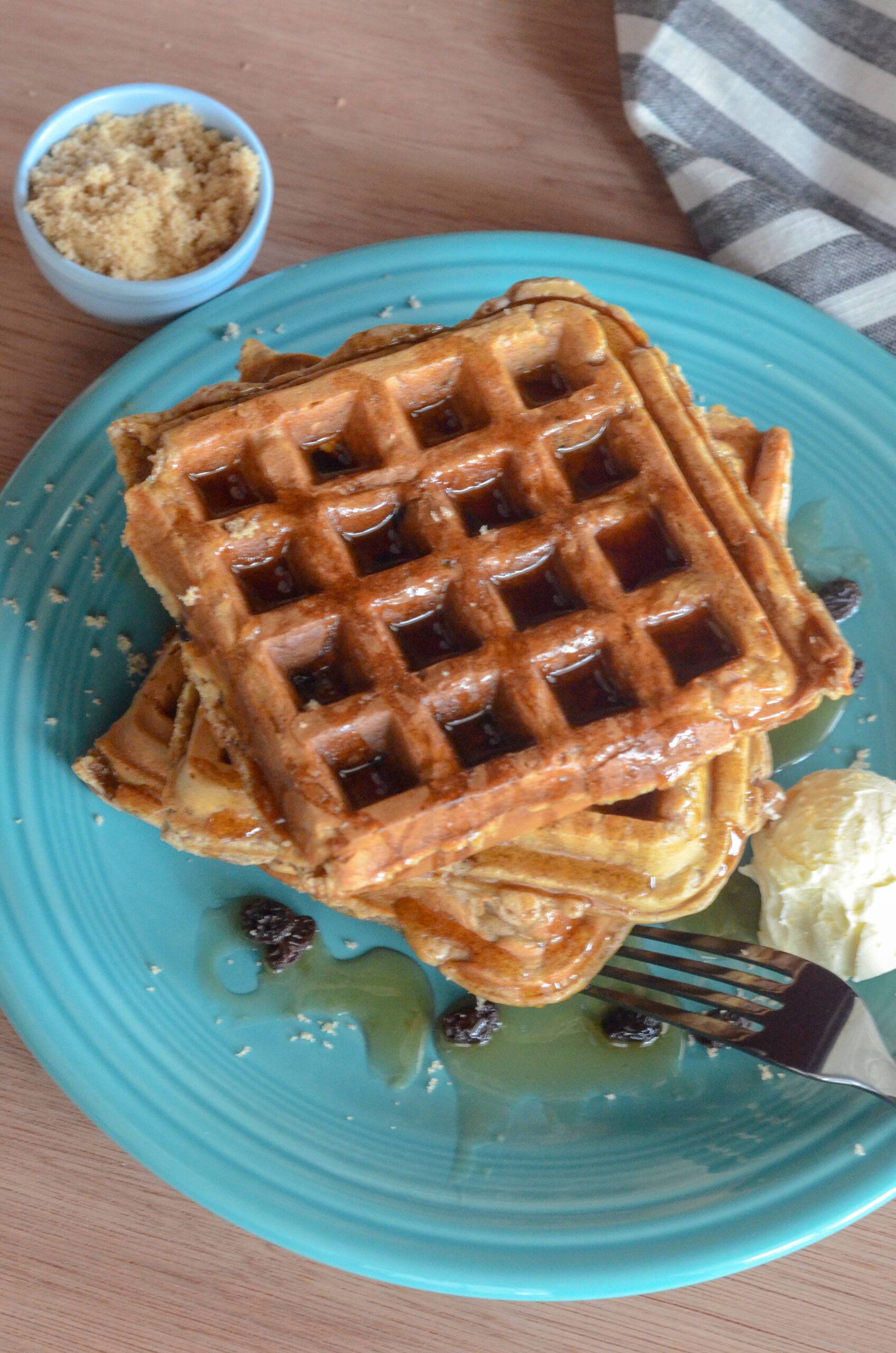 The Best Oatmeal Raisin Waffles Recipe