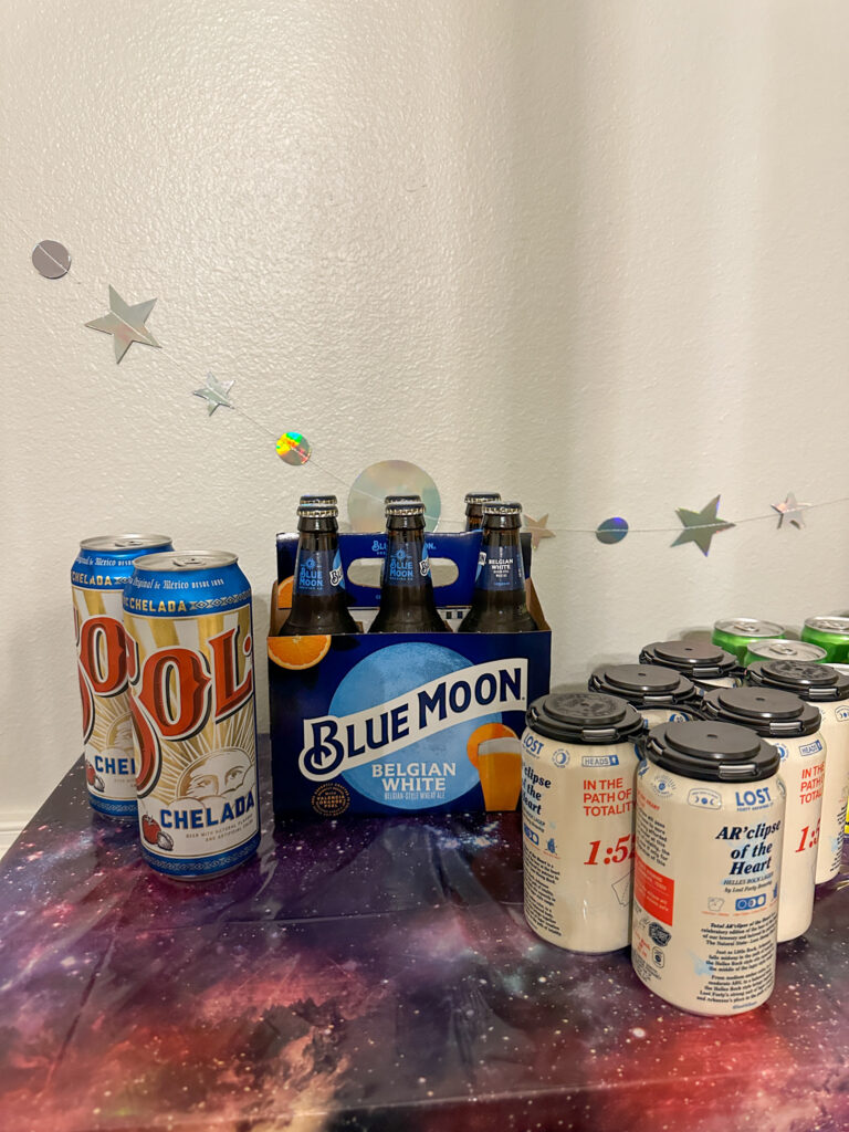 sun, moon, and stars beers - Sol Beer, Blue Moon, and AR'clipse Beer by Lost Forty Brewing