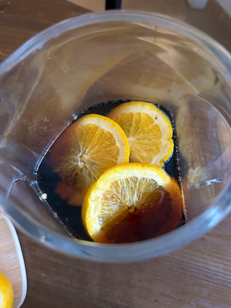 oranges in cocktail in pitcher