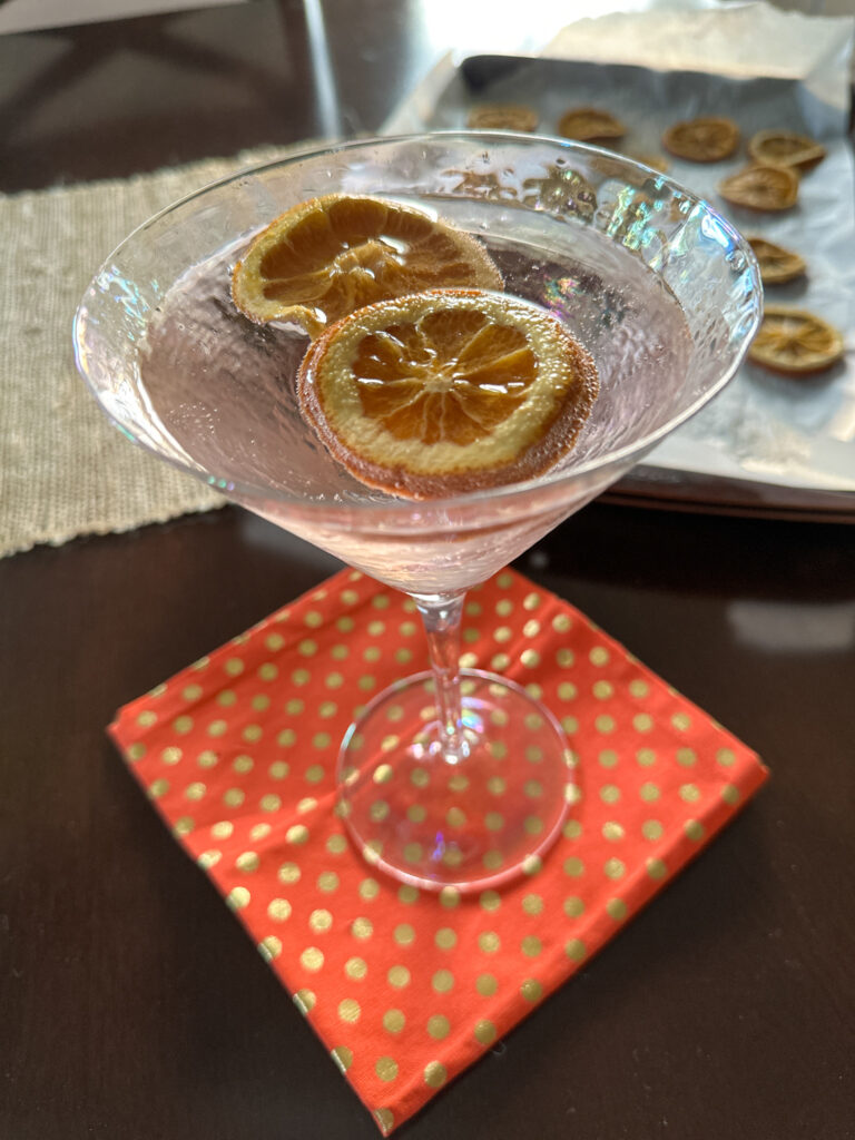Speakeasy lemonade for 1920s cocktails ideas on a polka dot napkin