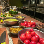 Savannah cooking class set up on table