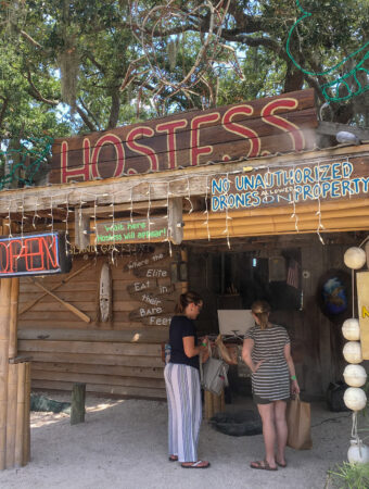 women at The Crab Shack on Tybee Island