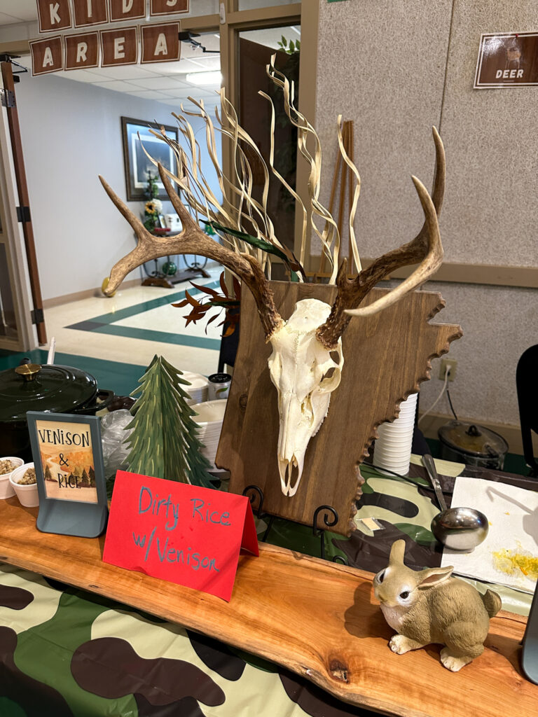 Wild game dinner decorations for table