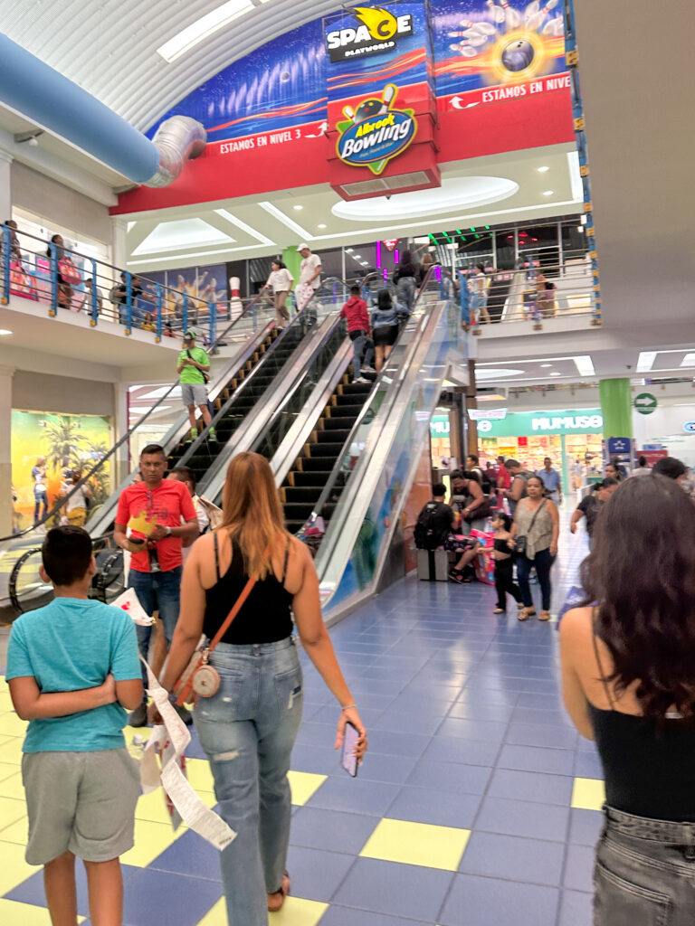 elevator to bowling alley in Albrook Mall in Panama City, Panama