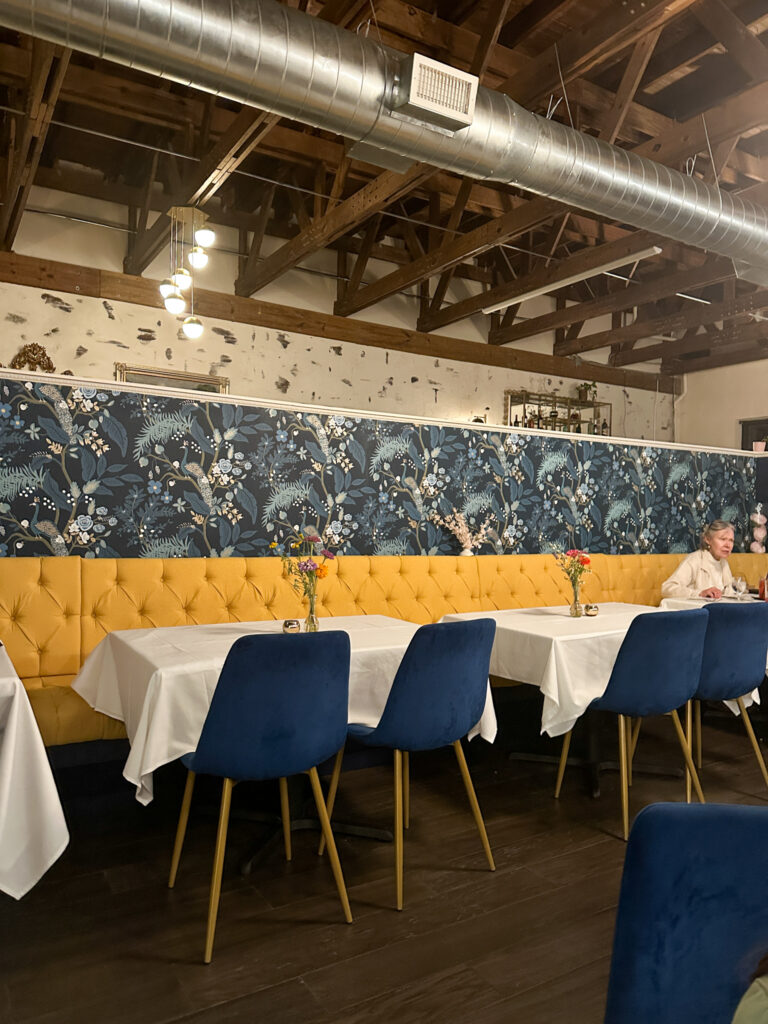 view of tables in Bienvenue Restaurant in Springdale, Arkansas