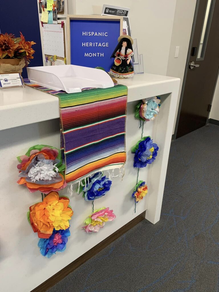 office Hispanic Heritage Month decor on desk