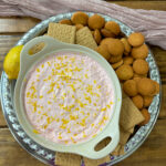 pink lemonade dip in overhead shot
