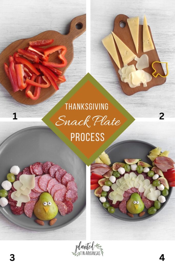 Thanksgiving turkey charcuterie process collage