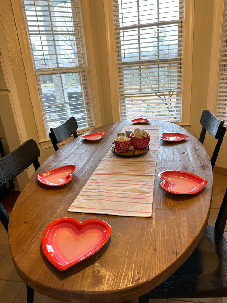 simple Galentine's Day brunch table for little girls