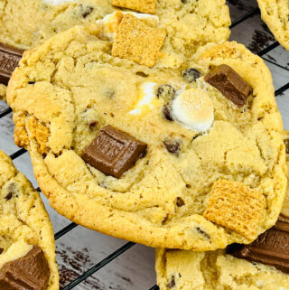ultimate s'more cooke on top of tray