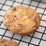 peanut butter Nutella cookies after coming out of the oven