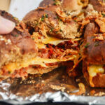 sloppy Joe sliders being pulled from tray