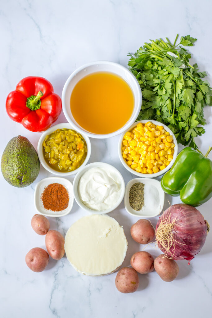 ingredients on white counter