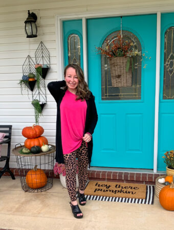 random outfit generator generated outfit with leopard leggings