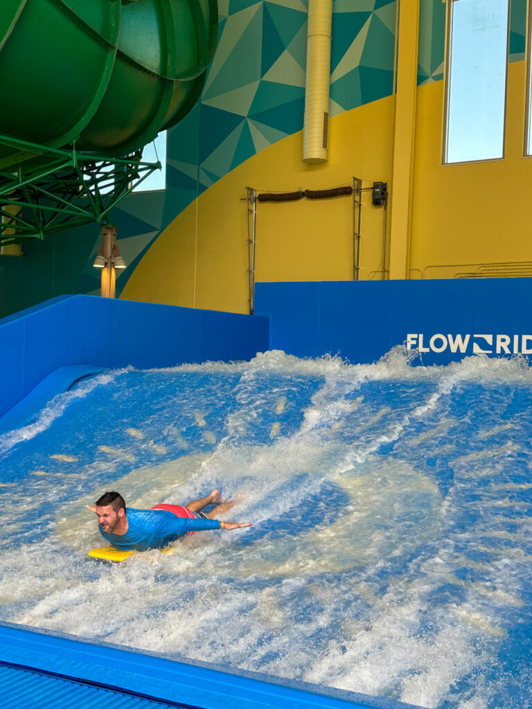 man rides the Flow Rider in Oklahoma City